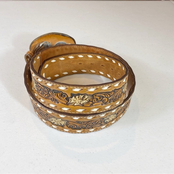 KONA KUT by Nocona Custom Vintage Tooled Western Belt JOHN - Picture 7 of 8